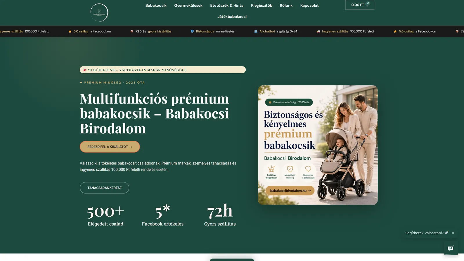 Babakocsi Birodalom webshop új, keresőbarát weboldala (2026 április óta)